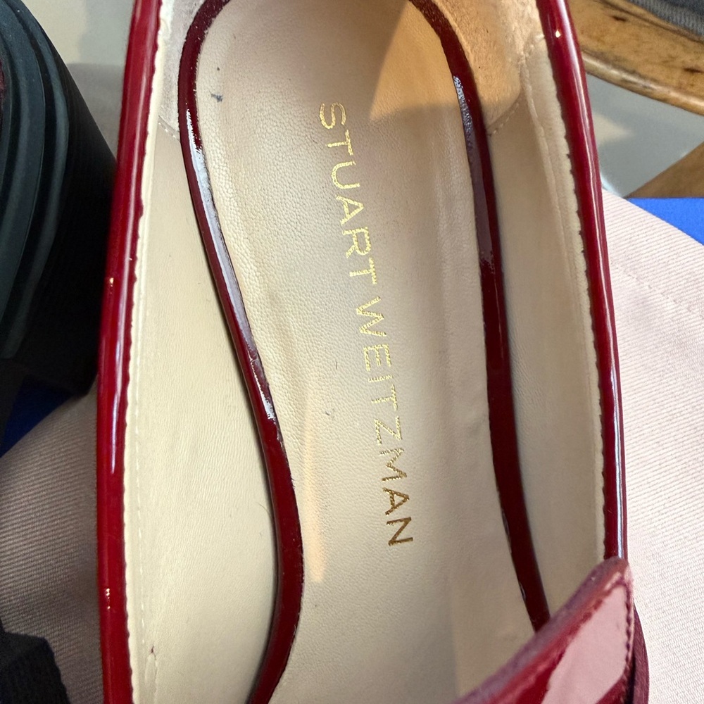 Stuart Weitzman Red Patent Leather Soho Loafers - Picture 8 of 15
